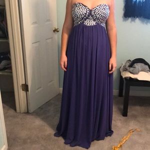 Long purple beaded top dress